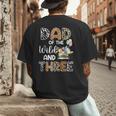 Dad Of The Wild And Three 3 Birthday Zoo Theme Safari Jungle Men's Back Print T-Shirt