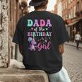 Dada Of The Birthday For Girl Dinosaur T-Rex Party Family Men's Back Print T-Shirt