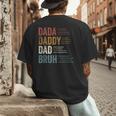 Dada Daddy Dad Bruh For Dad Father's Day Men's Back Print T-Shirt