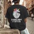 Dadacorn Muscle Dad Unicorn Fathers Day Men's Back Print T-Shirt