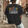 Daddy 1st Birthday Cowboy Western Daddy Birthday Boy Men's Back Print T-Shirt