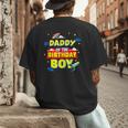 Daddy Of The Birthday Astronaut Boy Outer Space Theme Party Men's Back Print T-Shirt