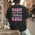 Daddy Of The Birthday Girl Family Pink Coquette Bow Men's Back Print T-Shirt