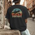 Daddy Dinosaur Daddysaurus 3 Three Kids Xmas Men's Back Print T-Shirt