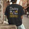 Daddy Of Mr Onederful 1st Birthday Father's Day First Daddy Men's Back Print T-Shirt
