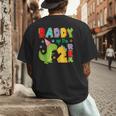 Daddy Of The Two Rex 2Nd Birthday Boy Dinosaur T-Rex Men's Back Print T-Shirt
