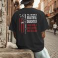 Daughter Gun Shovel Alibi Mom Dad Guns Joke -ON Back Men's Back Print T-Shirt