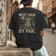 Disc Golf Frisbee Best Dad Par Camo US Flag Golfer Men's Back Print T-Shirt