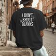 I Don't Shoot Blanks Dad Pregnancy Announcement T-Shirt Men's Back Print T-Shirt