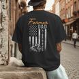 Farmer Dad Like A Normal Dad Only Cooler USA Flag Farming Men's Back Print T-Shirt