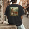 Farmer Men Tractor Rancher Farm Dad Distressed Men's Back Print T-Shirt