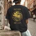 Father Of Cats Shirt Cat Dad Cat Daddy Men's Back Print T-Shirt