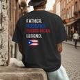 Father Husband Puerto Rican Legend Proud Dad Rico Flag Men's Back Print T-Shirt