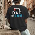 Father's Day Tee Dad Of 2 Boys Man Idea Men's Back Print T-Shirt