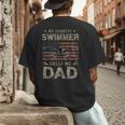 My Favorite Swimmer Calls Me Dad Fathers Day Men's Back Print T-Shirt