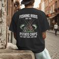 Fishing Rods Are Like Potato Chips Dad Fisherman Men's Back Print T-Shirt