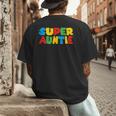 Gamer Aunt Super Auntie Gaming Matching Dad & Mom Kids Men's Back Print T-Shirt
