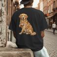 Golden Retriever I Love Dad Dog Dad Father's Day Men's Back Print T-Shirt