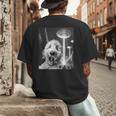 Goldendoodle Alien UFO Taking a Selfie Dog Mom Dad Men's Back Print T-Shirt
