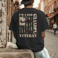 Grandpa Veteran Fathers Day Dad Veteran Camo American Flag Men's Back Print T-Shirt