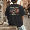 Great Dane Dad Dog Lovers American Flag 4th Of July Men's Back Print T-Shirt
