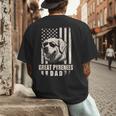 Great Pyrenees Dog Dad American Flag For Father Men Men's Back Print T-Shirt