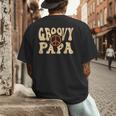Groovy Papa 70s Aesthetic Nostalgia 1970's Retro Dad Men's Back Print T-Shirt