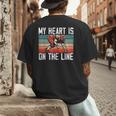 My Heart Is On The Line Football Mom Dad Offensive Lineman Men's Back Print T-Shirt