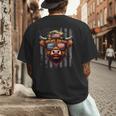 Highland Cow 4th July USA Flag Dad Father America Men Boys Men's Back Print T-Shirt
