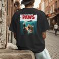 Humorous Paws Parody Cat Mouse For Cat Lover Cat Mom Cat Dad Men's Back Print T-Shirt Humorous Paws Parody Cat Mouse For Cat Lover Cat Mom Cat Dad Men's Back Print T-Shirt