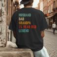 Husband Dad Grandpa 75 Year Old Legend 75th Birthday Men's Back Print T-Shirt Husband Dad Grandpa 75 Year Old Legend 75th Birthday Men's Back Print T-Shirt