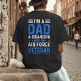 I’m A Dad Grandpa Air Force Veteran Distressed Men's Back Print T-Shirt