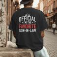 It's Official I'm The Favorite Son-In-Law Dad Father Men's Back Print T-Shirt