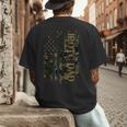 JROTC Dad United States Distressed Camo w US Flag Men's Back Print T-Shirt