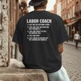 Labor Coach New Mom New Dad Hospital New Baby Shower Men's Back Print T-Shirt