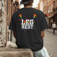 Leg Rest Naughty Dad Joke Vagitarian Lesbian Men's Back Print T-Shirt