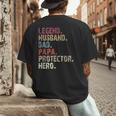 Legend Husband Dad Papa Protector Hero For Dad Men's Back Print T-Shirt