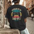 I Leveled Up To Dad Of 2 2026 Promoted To Dad Of Two Kids Men's Back Print T-Shirt