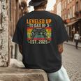 Leveled Up To Dad Of 3 Three Daddy Again 2025 Father's Day Men's Back Print T-Shirt