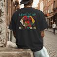 Leveled Up To Dad Of Twins Video Gamer Gaming Men's Back Print T-Shirt