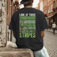 Look At Those Stripes Lawn Mowing Dad Lawn Mower Small Men's Back Print T-Shirt