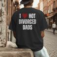 I Love Hot Divorced Dads Red Hearts Men's Back Print T-Shirt