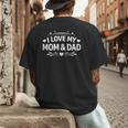 I Love My Mom & Dad Men's Back Print T-Shirt