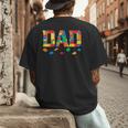 Master Builder Dad Birthday Boy Building Bricks Blocks Daddy Men's Back Print T-Shirt