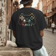 Matching Gamer Tee For Dad Mom & Kids Player 123 Men's Back Print T-Shirt