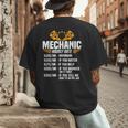 Mechanic Men Dad Hourly Rate Car Auto Garage Mechanic Men's Back Print T-Shirt