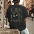 Mini Aussie Dad Australian Shepherd Dog Camo USA Flag Men's Back Print T-Shirt