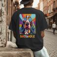 Mom & Dad Of a Basshole Basset Hound With Glasses -Adults Short Sleeve Men's Back Print T-Shirt