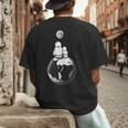 Moon And Astronaut Dad And Baby Space For Father's Day Men's Back Print T-Shirt