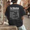 Nutrion Facts Fart Machine Dad Jokes Farting Humor Men's Back Print T-Shirt